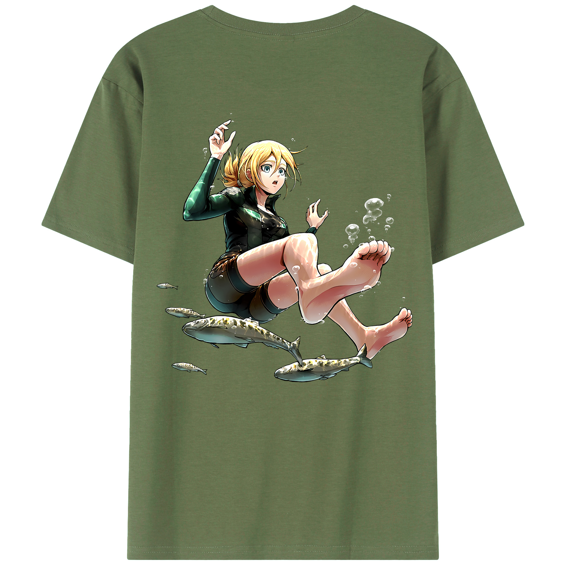 （画像用） 進撃の巨人 クリスタ·レンズ Attack on Titan Christa Lenz 綿100％ メンズ半袖Tシャツ（バックプリント） 通気性